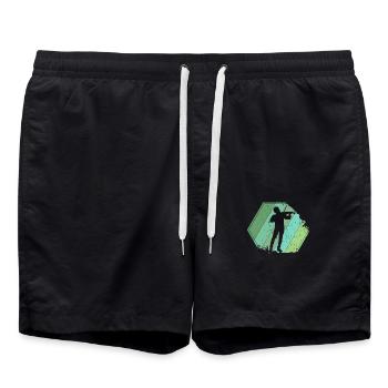 Violin Player Retro - Swim Trunks - black - Front - AI Model Male 185 light (185cm)