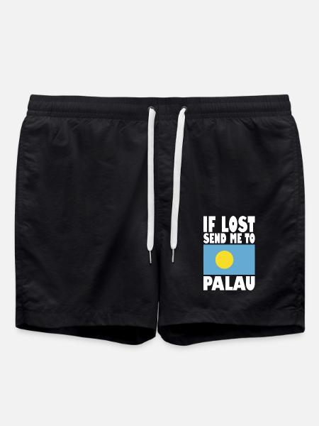 Palau Flag Saying - Swim Trunks - black