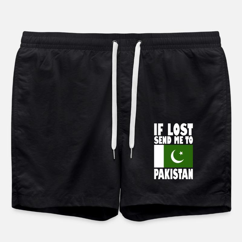 Pakistan Flag Saying - Swim Trunks - black
