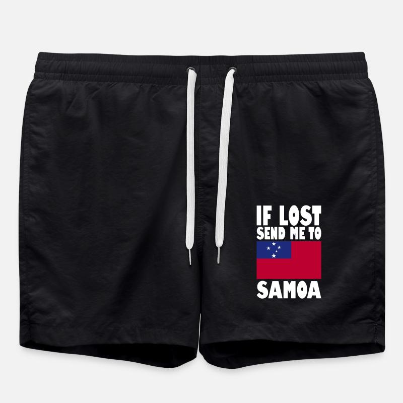 Samoa Flagge Spruch - Badeshorts - Schwarz