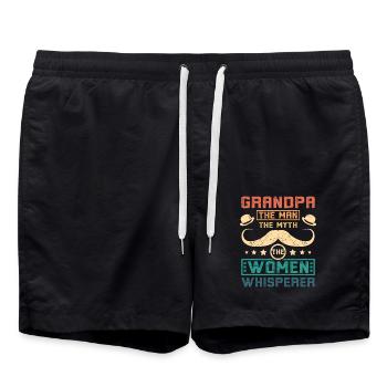 Grandpa the women whisperer - Swim Trunks - black - Front - AI Model Male 185 light (185cm)
