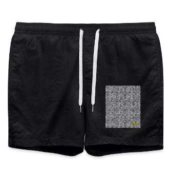 1973 - 50e anniversaire, anniversaire, anniversaire de mariage - Short de bain - noir - Devant - AI Model Male 185 light (185cm)