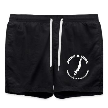 nageuse fille nageuse maman nageuse femme - Short de bain - noir - Devant - AI Model Male 185 light (185cm)