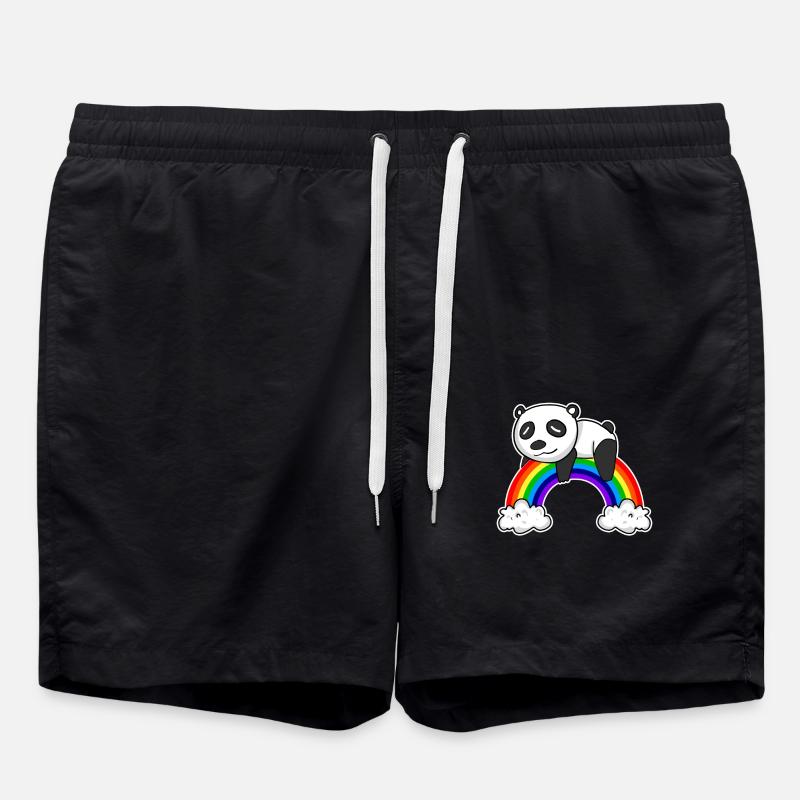 Panda arc-en-ciel - Short de bain - noir