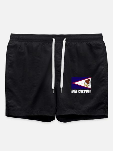 American Samoa Flag - Swim Trunks - black