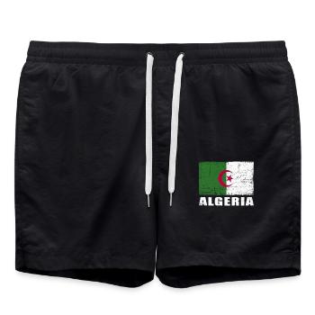 Algeria Flag Grunge Algeria Flag - Swim Trunks - black - Front - AI Model Male 185 light (185cm)