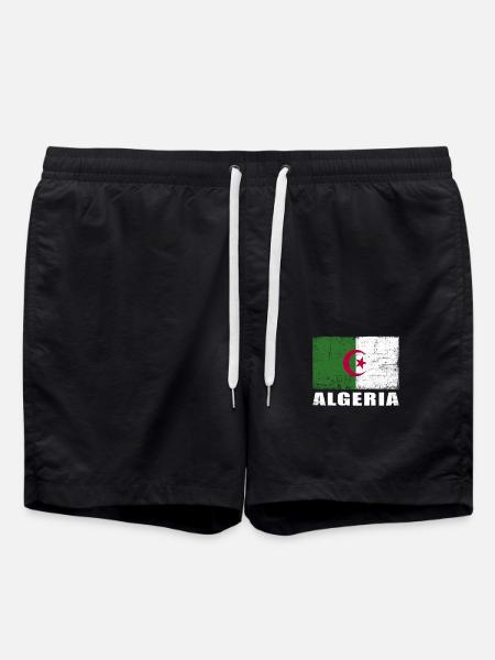 Algeria Flag Grunge Algeria Flag - Swim Trunks - black