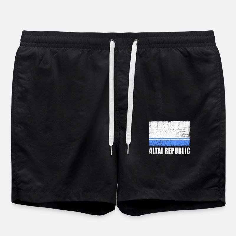 Altai Republic Flag - Swim Trunks - black