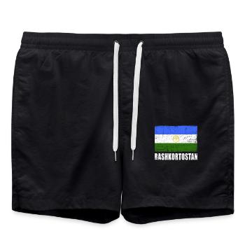 Bashkortostan Flagge - Badeshorts - Schwarz - Vorne - AI Model Male 185 light (185cm)