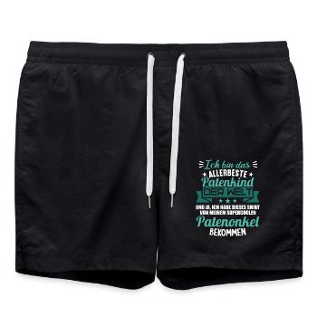 Patenonkel Patententante beste Patenkind der Welt - Badeshorts - Schwarz - Vorne - AI Model Male 185 light (185cm)