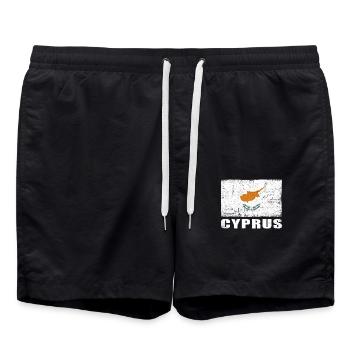 Cyprus Flag Grunge Cyprus Flag - Swim Trunks - black - Front - AI Model Male 185 light (185cm)