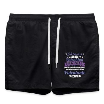 Patenonkel Patententante beste Patenkind der Welt - Badeshorts - Schwarz - Vorne - AI Model Male 185 light (185cm)