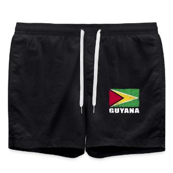 Guyana Flag Grunge Guyana Flag - Short de bain - noir - Devant - AI Model Male 185 light (185cm)