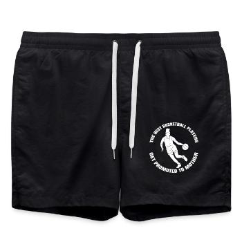 Basketball Mama Basketballerin Basketballliebhaber - Badeshorts - Schwarz - Vorne - AI Model Male 185 light (185cm)