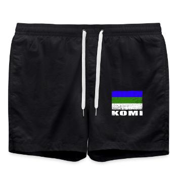 Drapeau Komi Grunge Drapeau Komi - Short de bain - noir - Devant - AI Model Male 185 light (185cm)