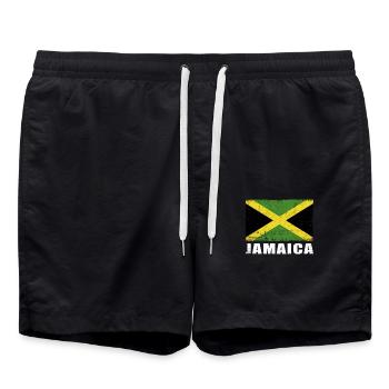 Jamaïque Flag Grunge Jamaïque Drapeau - Short de bain - noir - Devant - AI Model Male 185 light (185cm)