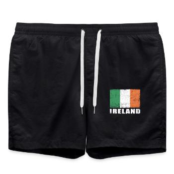 Drapeau de l’Irlande Grunge Drapeau de l’Irlande - Short de bain - noir - Devant - AI Model Male 185 light (185cm)