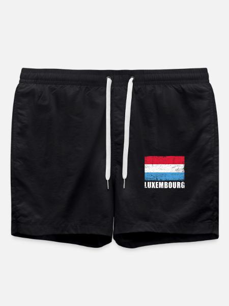 Luxembourg Flag Grunge Luxembourg Flag - Swim Trunks - black