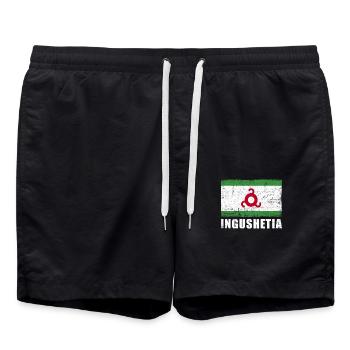 Inguschetien Flagge Grunge Inguschetien Fahne - Badeshorts - Schwarz - Vorne - AI Model Male 185 light (185cm)