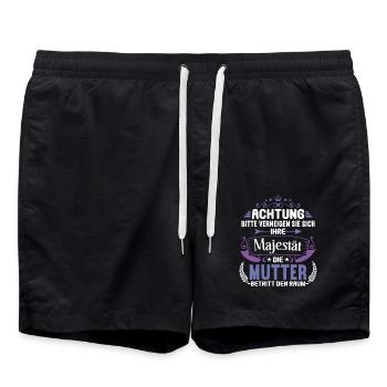 Bitte verneigenMutter betritt Raum Mama Mami - Badeshorts - Schwarz - Vorne - AI Model Male 185 light (185cm)