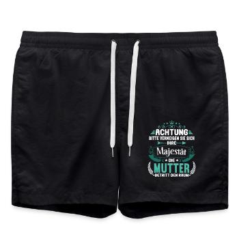 Bitte verneigenMutter betritt Raum Mama Mami - Badeshorts - Schwarz - Vorne - AI Model Male 185 light (185cm)