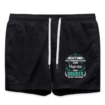 Bitte verneigen der Bruder betritt den Raum Brüder - Badeshorts - Schwarz - Vorne - AI Model Male 185 light (185cm)