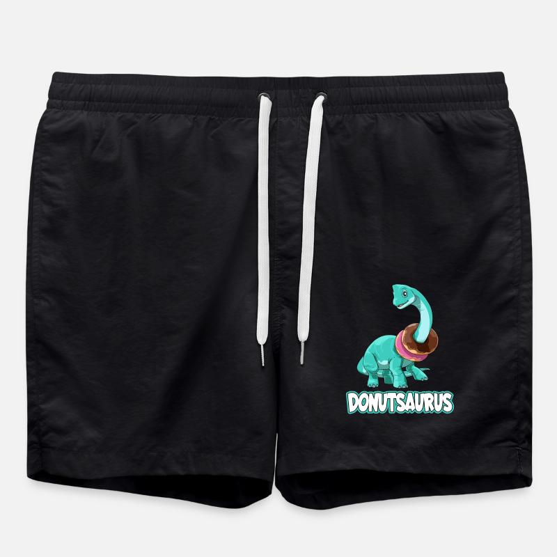Donutsaurus Dinosaurier Brachiosaurus - Badeshorts - Schwarz