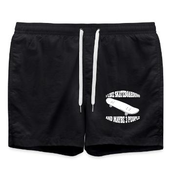 Skateboard Skater Sakten Skateboarding Longboard - Swim Trunks - black - Front - AI Model Male 185 light (185cm)