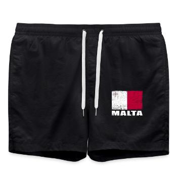Drapeau de Malte Grunge Drapeau de Malte - Short de bain - noir - Devant - AI Model Male 185 light (185cm)