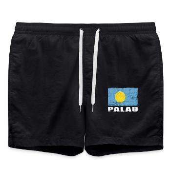 Drapeau des Palaos Drapeau des Palaos Grunge Drapeau des Palaos - Short de bain - noir - Devant - AI Model Male 185 light (185cm)