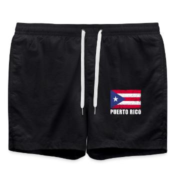 Drapeau de Porto Rico Grunge Drapeau de Porto Rico - Short de bain - noir - Devant - AI Model Male 185 light (185cm)