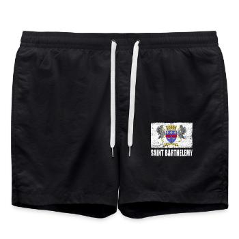 Saint Barthélemy Flag - Swim Trunks - black - Front - AI Model Male 185 light (185cm)