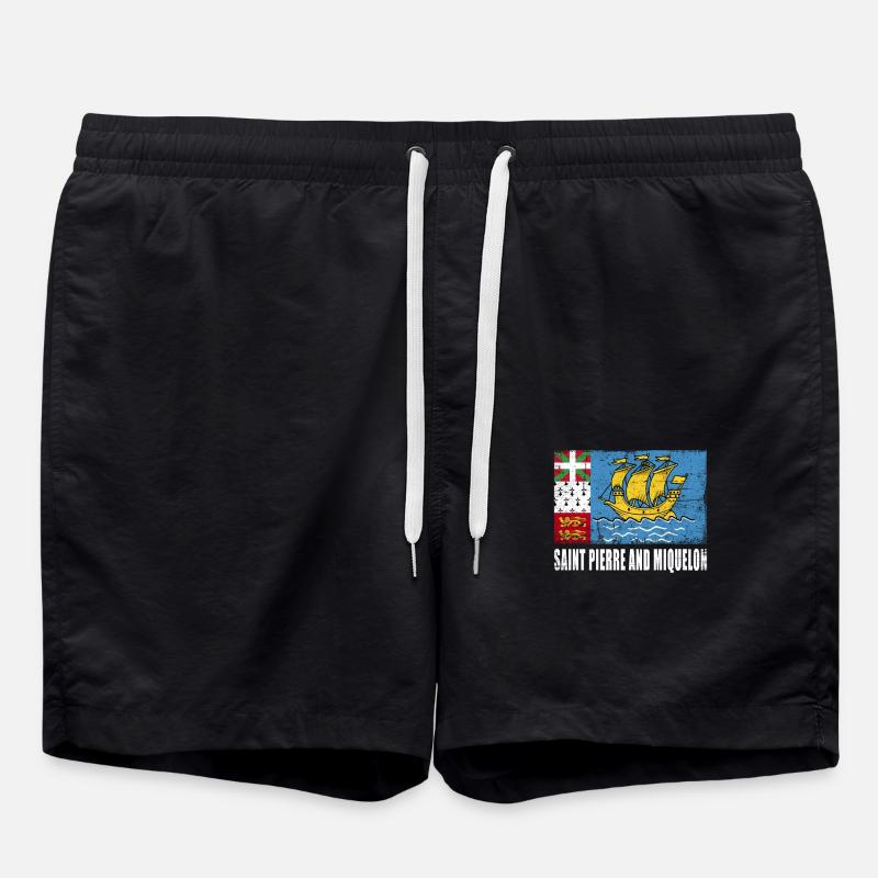 Drapeau de Saint-Pierre-et-Miquelon - Short de bain - noir