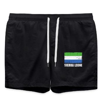 Drapeau de la Sierra Leone Grunge Drapeau de la Sierra Leone - Short de bain - noir - Devant - AI Model Male 185 light (185cm)