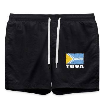 Tuva Flag Grunge Tuva Flag - Swim Trunks - black - Front - AI Model Male 185 light (185cm)