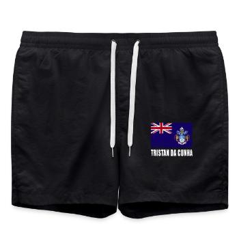 Tristan Da Cunha Flagge Grunge - Badeshorts - Schwarz - Vorne - AI Model Male 185 light (185cm)