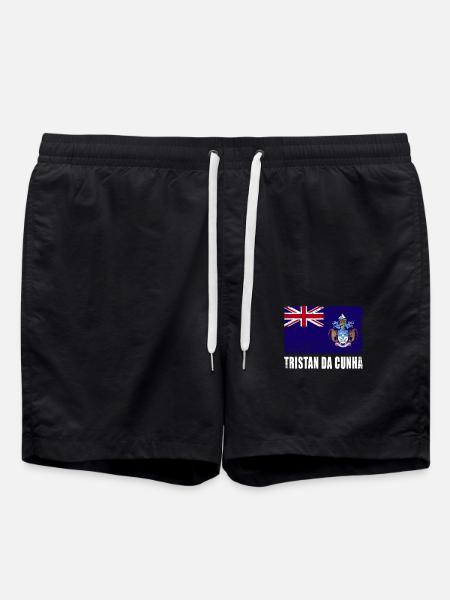 Tristan Da Cunha Flag Grunge - Swim Trunks - black