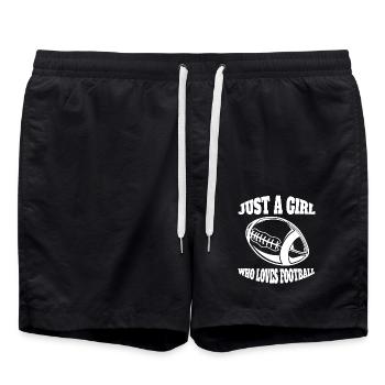Fan de football Américain Entraîneur de football féminin - Short de bain - noir - Devant - AI Model Male 185 light (185cm)