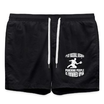 Baseball Baseball Game Gift Baseball Lover - Swim Trunks - black - Front - AI Model Male 185 light (185cm)