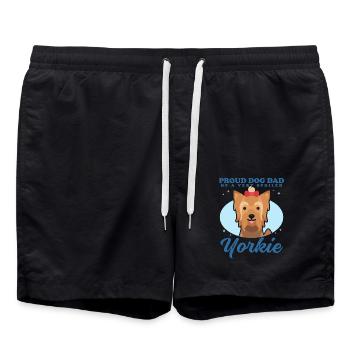 Yorkshire Terrier Papa Yorkie Chien Propriétaire Cadeau - Short de bain - noir - Devant - AI Model Male 185 light (185cm)