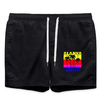 Alanya Türkei - Badeshorts - Schwarz - Vorne - AI Model Male 185 light (185cm)