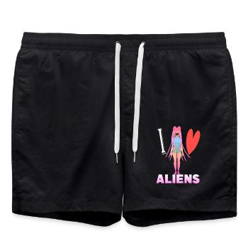 J’aime les extraterrestres - Short de bain - noir - Devant - AI Model Male 185 light (185cm)