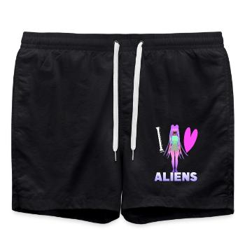 J’aime les extraterrestres - Short de bain - noir - Devant - AI Model Male 185 light (185cm)