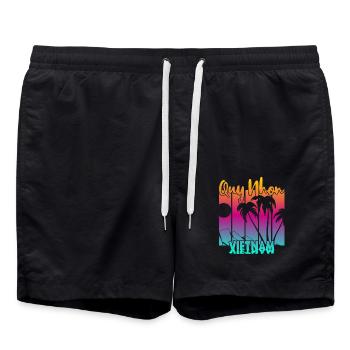 Quy Nhon Vietnam - Short de bain - noir - Devant - AI Model Male 185 light (185cm)