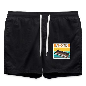 Adsr synthesizer - Badeshorts - Schwarz - Vorne - AI Model Male 185 light (185cm)