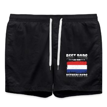 Best fathers come from the Netherlands - Swim Trunks - black - Front - AI Model Male 185 light (185cm)