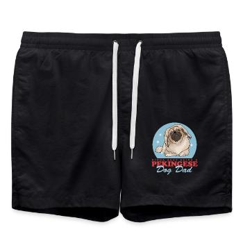 Pekingese Dad Pekinese Hundebesitzer Geschenk - Badeshorts - Schwarz - Vorne - AI Model Male 185 light (185cm)