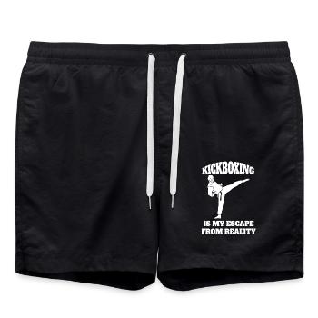 Kickboxing Boxer Arts Martiaux Boxe Kickboxer - Short de bain - noir - Devant - AI Model Male 185 light (185cm)