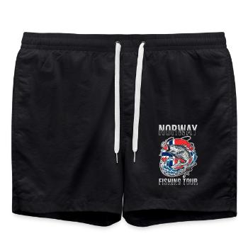 Angel Tour Norwegen - Badeshorts - Schwarz - Vorne - AI Model Male 185 light (185cm)