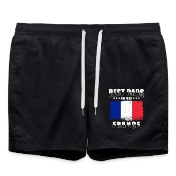Französischer Vater Frankreich Papa - Badeshorts - Schwarz - Vorne - AI Model Male 185 light (185cm)